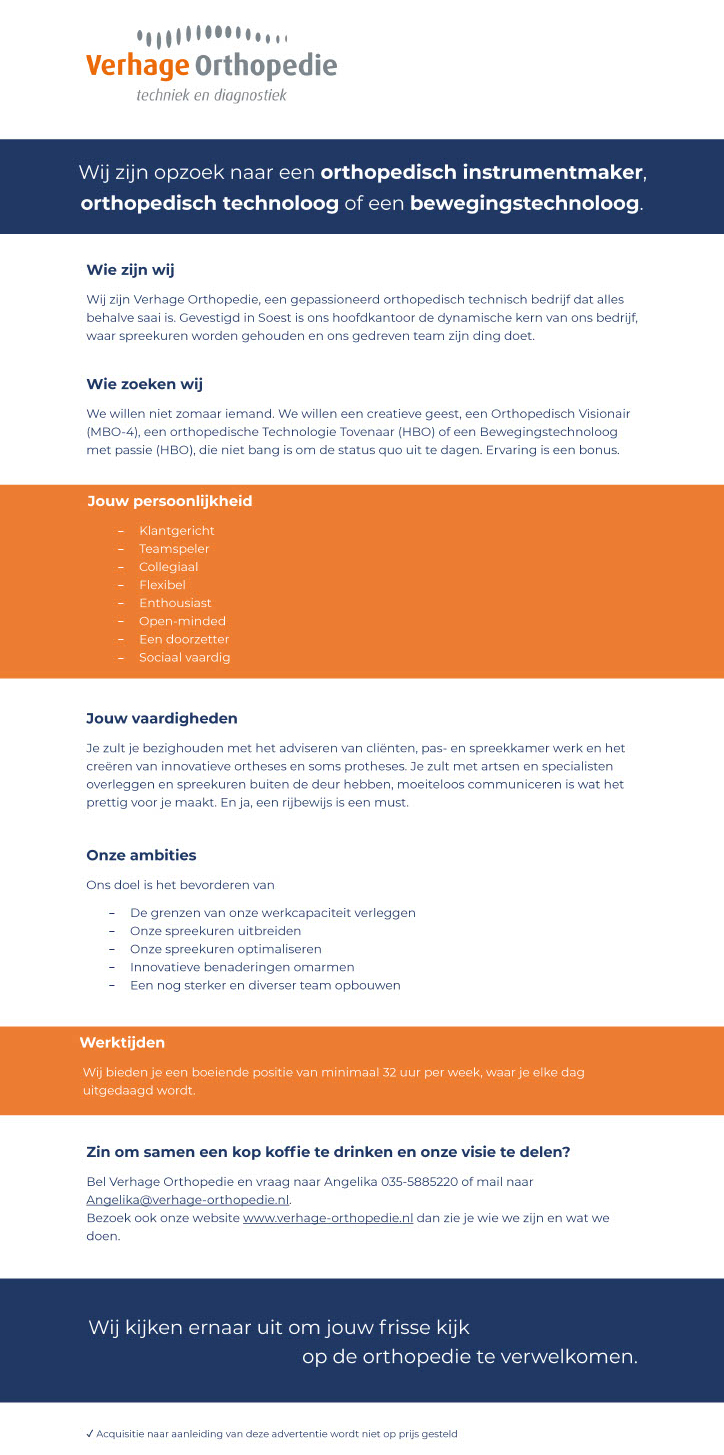 verhage vacature